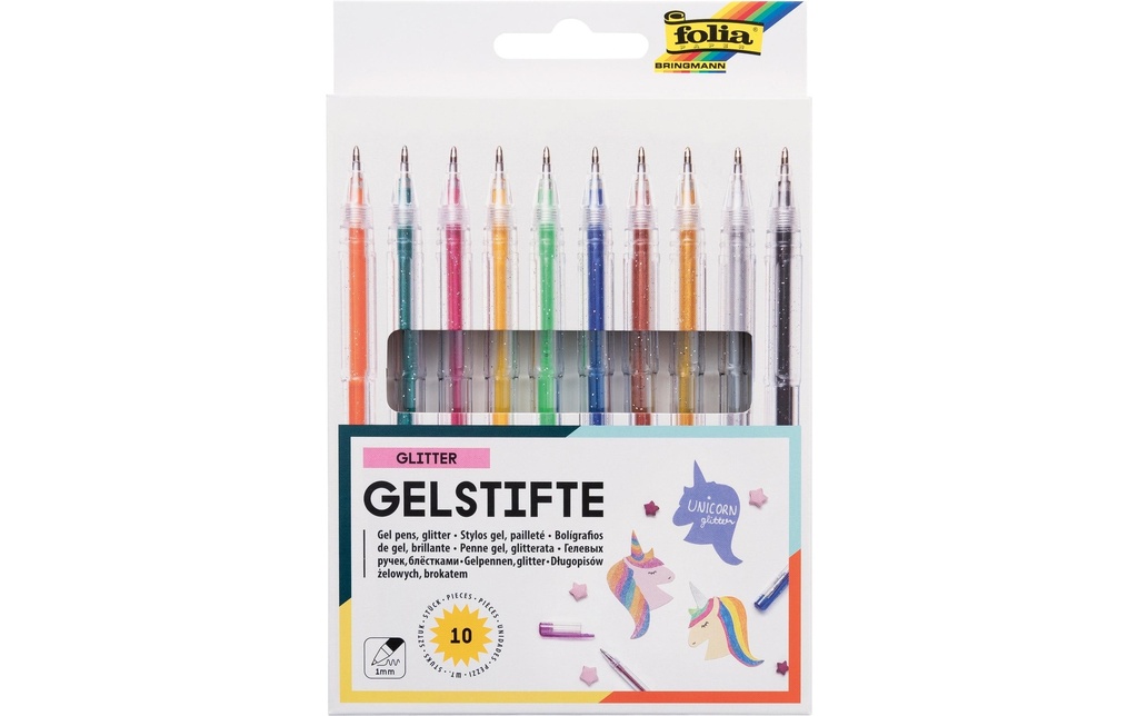 Folia Stylo à encre gel Glitter 10 stylos