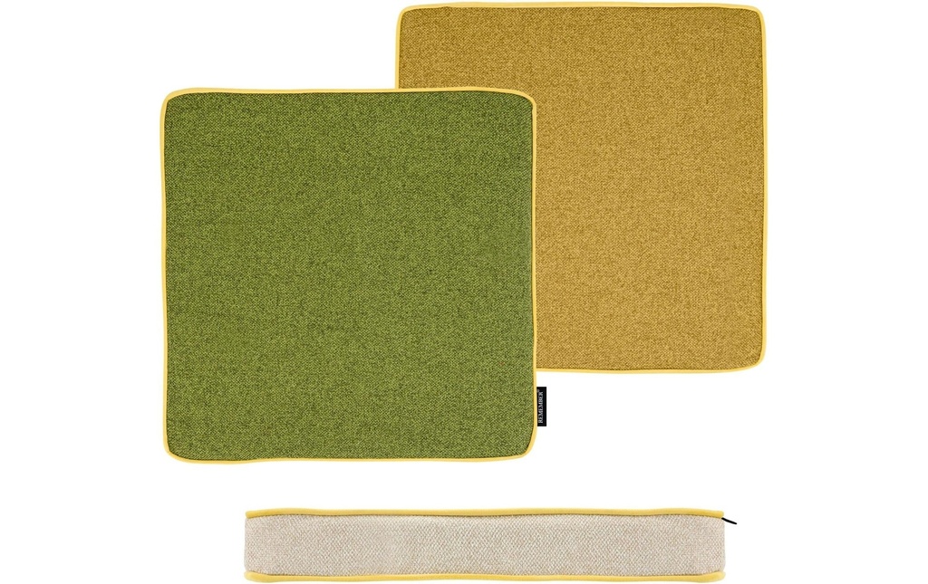Remember Coussin d’assise Wasabi 40 x 40 cm, Jaune/Beige clair