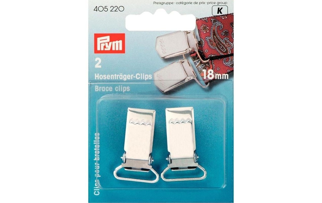 Prym Clips pour bretelles 18 mm, argent