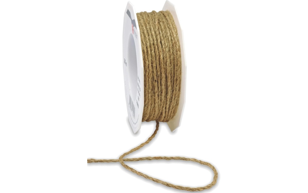 Pattberg Ruban de jute 2 mm x 25 m, Nature