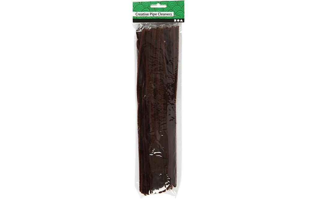 Creativ Company Fil-chenille 6 mm 50 pièces, Brun