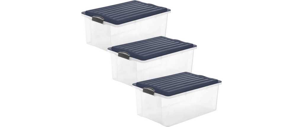 Rotho Boîte de rangement COMPACT, Bleu, 3 pcs.