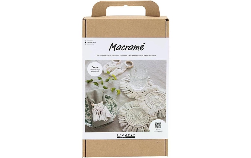 Creativ Company Kits de bricolage Décoration de table Macramé Crème
