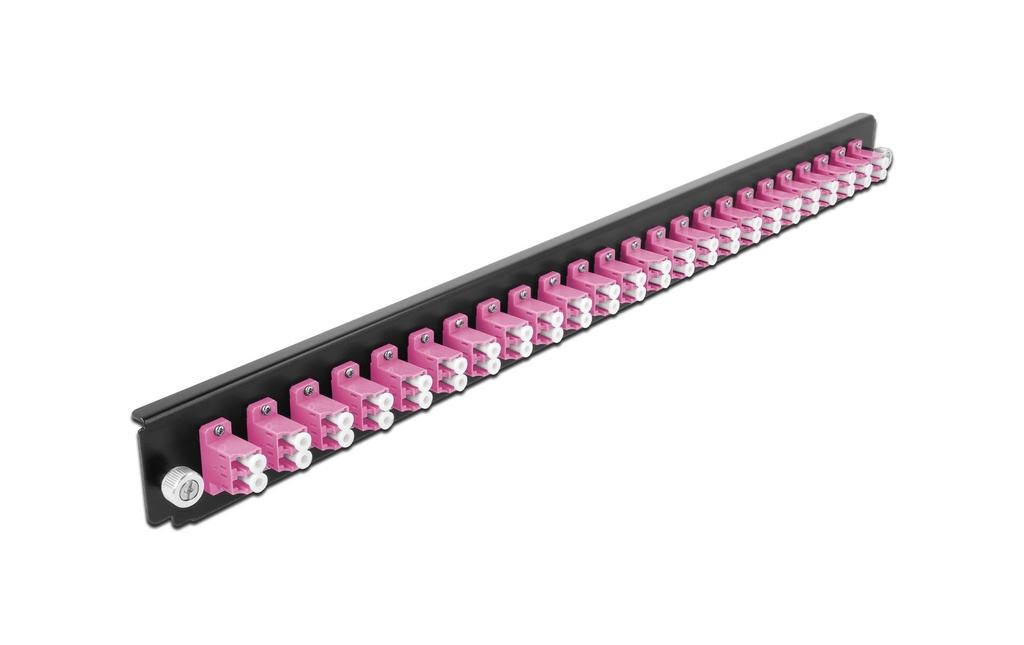Delock Plaque de distribution Panneau avant 24 ports LC Duplex OM4 MM violet