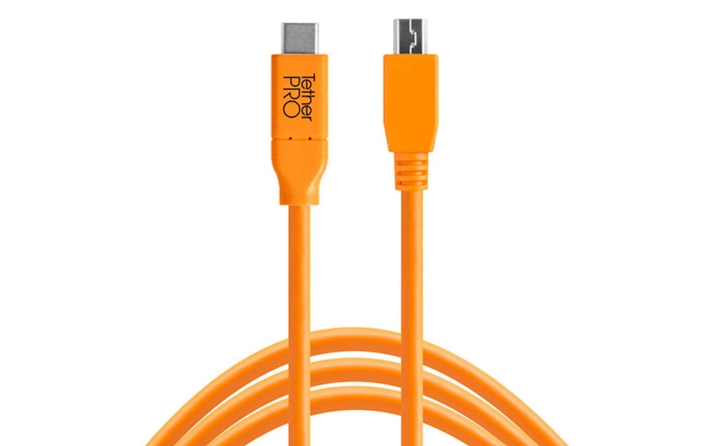 Tether Tools Câble TetherPro USB-C / 2.0 Mini-B 5-Pin 4.6 mètres - orange