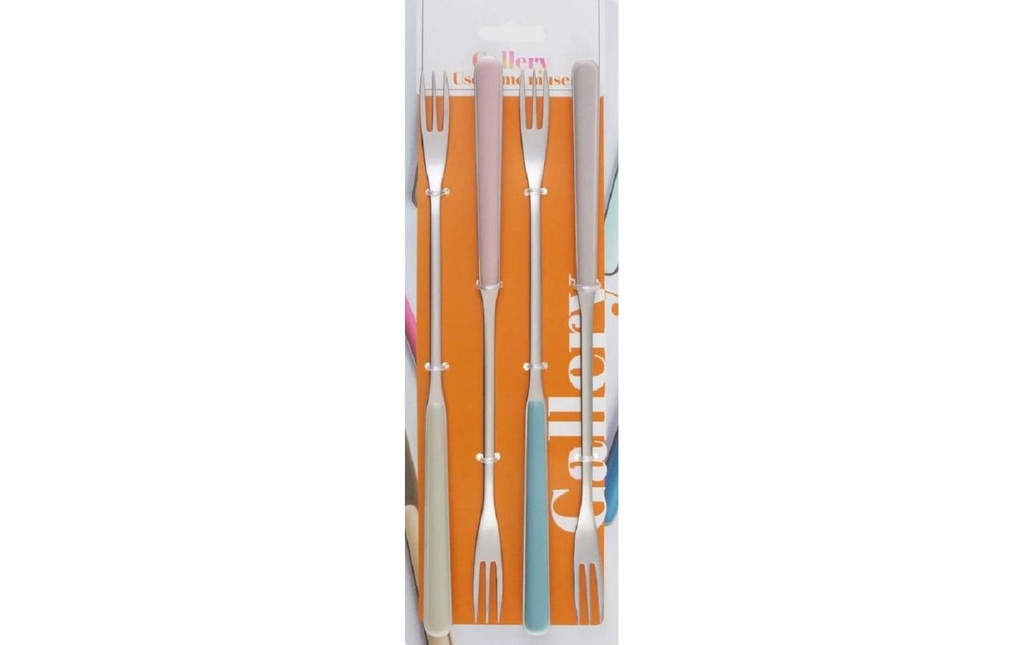 Sola Set de couverts à fondue au fromage Gallery, Mélange de pastels, 4 pcs.