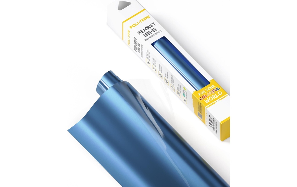 Poli-Tape Film thermocollant Poli-Flex turbo, 30.5 x 122 cm, Bleu vif