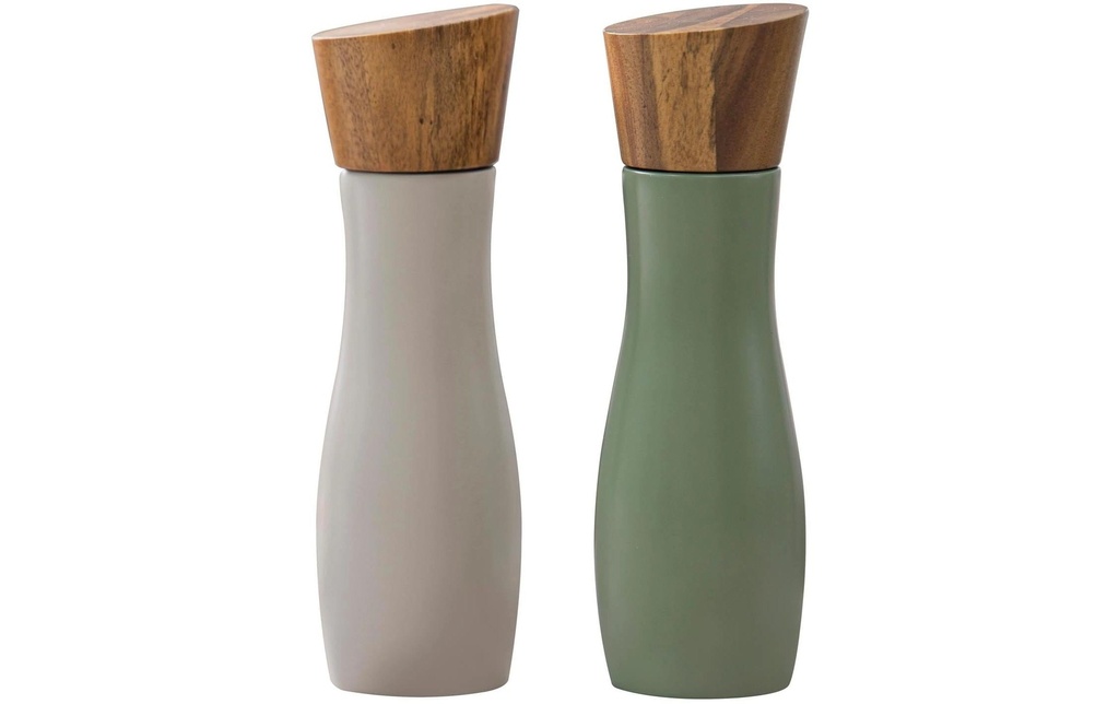 Ladelle Moulins à sel et à poivre Essentials 19.5 cm, Stone/Salbei