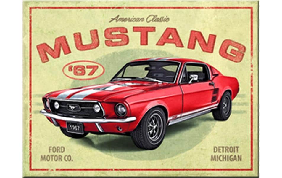 Nostalgic Art Aimant Ford Mustang 1 Pièce/s, Rouge/Jaune