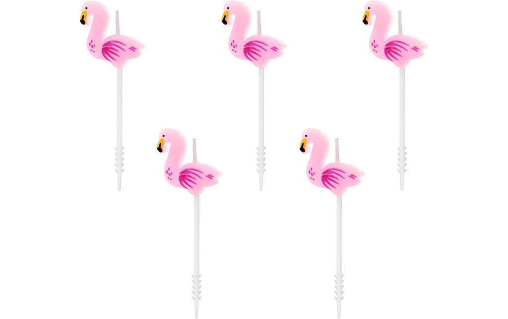 Partydeco Bougie Flamants roses 5 Pièce/s