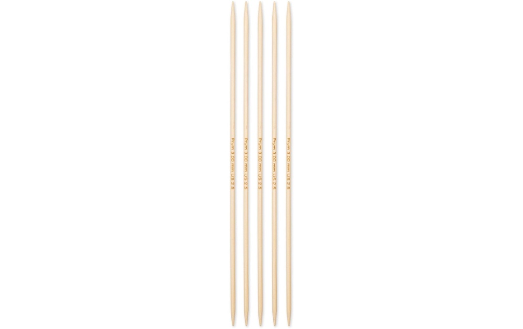 Prym 1530 Aiguilles à tricoter pour bas BAMBUS 3.00 mm, 20 cm