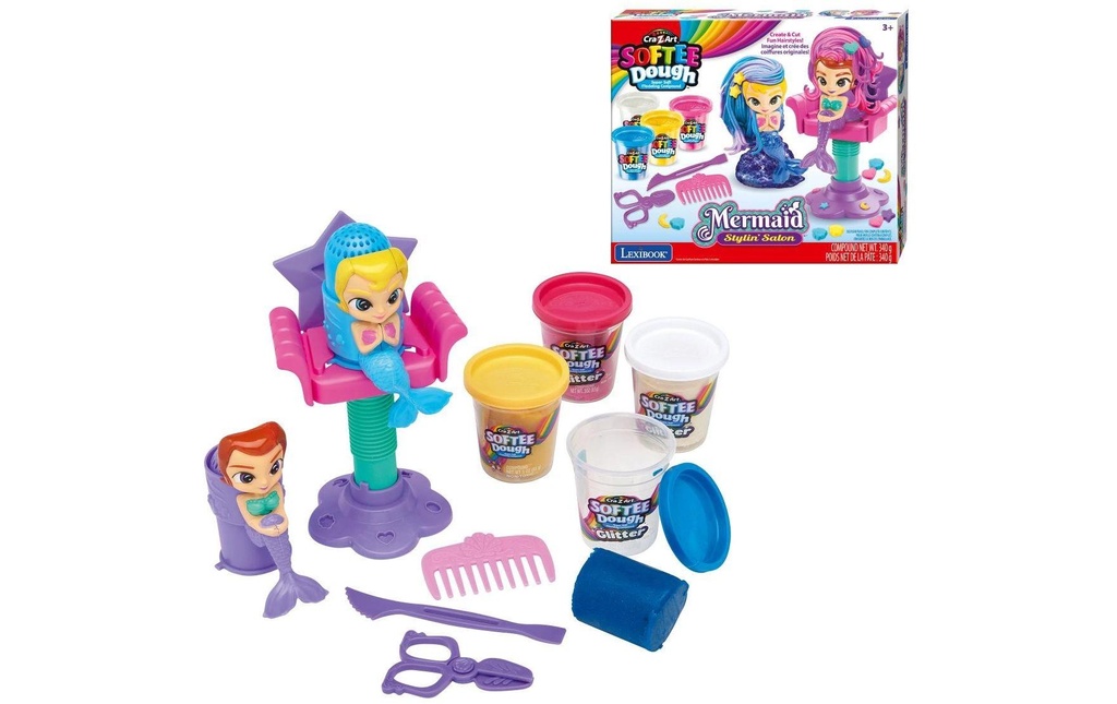Cra-Z-Art Jeu de pâte à modeler Softee Dough Salon de coiffure sirène