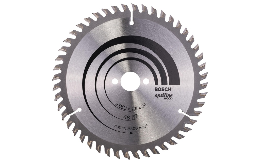 Bosch Professional Lame de scie circulaire Optiline Wood, 160 x 20 x 2.6 mm, Z 48