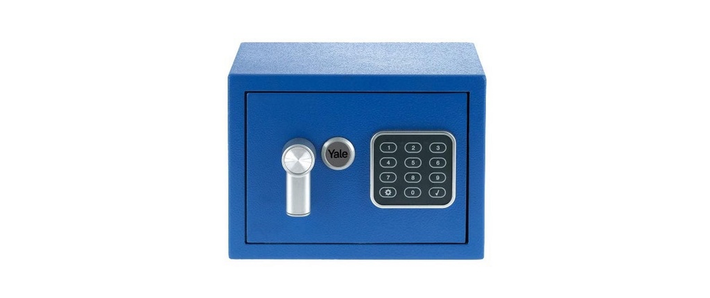 Yale Coffre-fort de meuble Value Safe Mini XS, 3,8 l, bleu