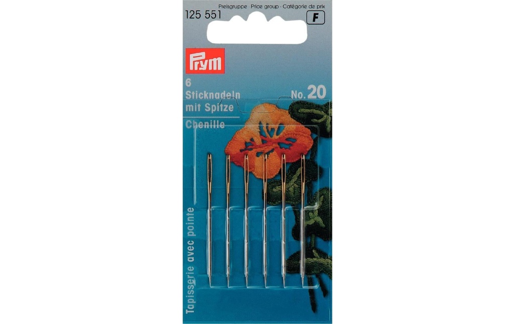 Prym Aiguille de broderie Nr. 20, 6 Pièce/s