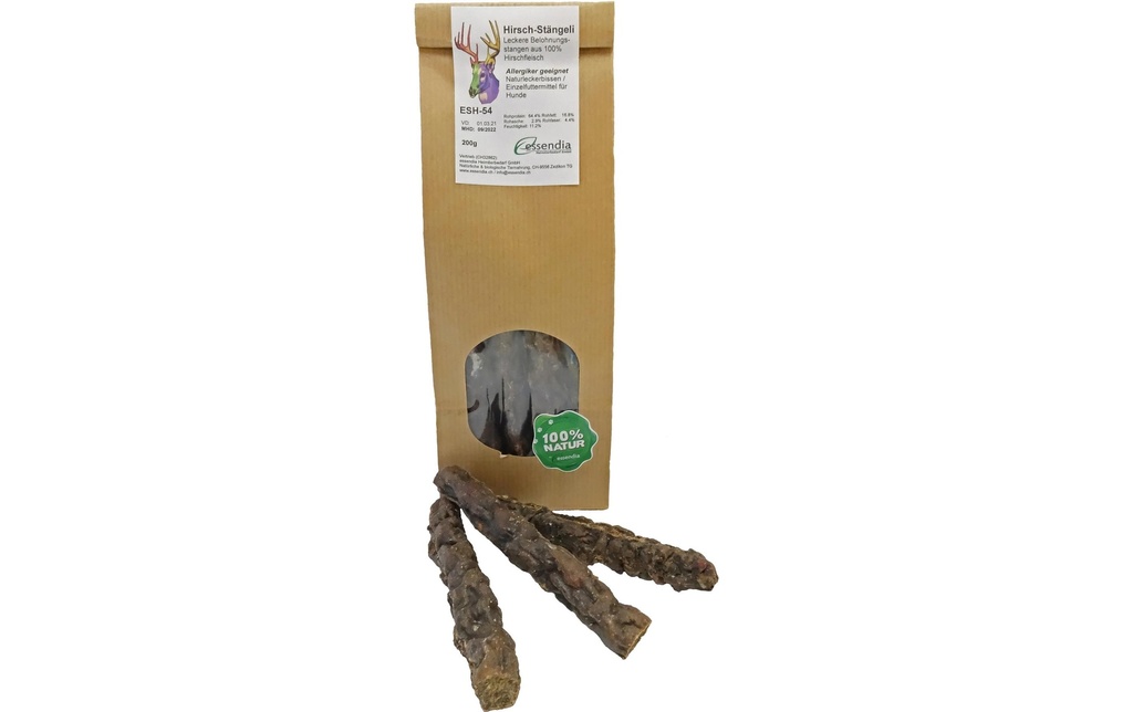 essendia Produit à mâcher  Des tiges de cerf, 200 g