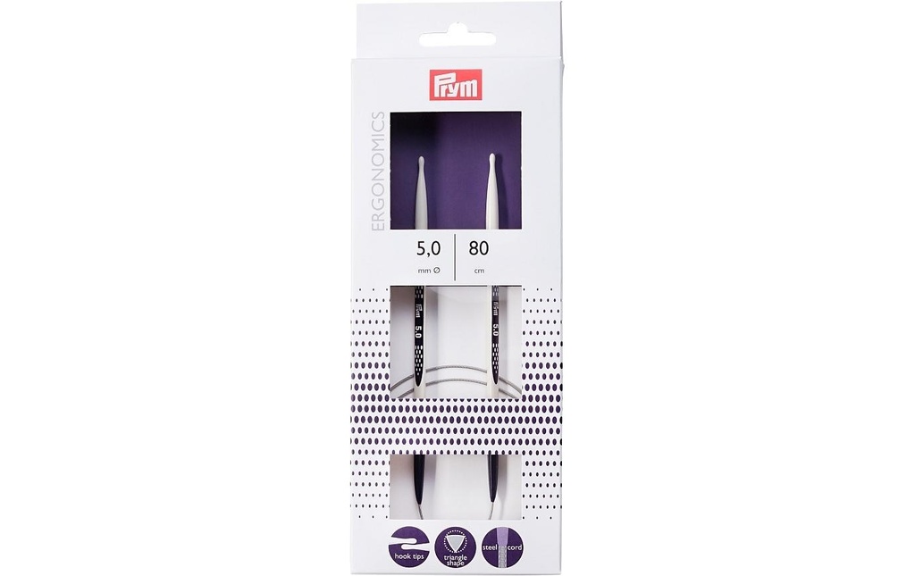 Prym Ergonomics Aiguille à tricoter circulaire ergonomics 80 cm x 5.0 mm, 1 pièce