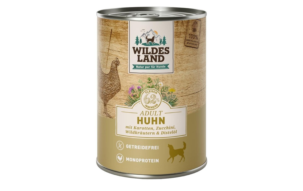 Wildes Land Alimentation humide Poulet aux carottes, aux courgettes et aux herbes sauvages 400g