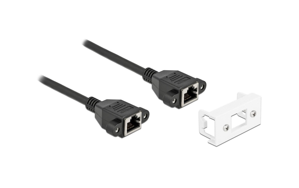 Delock Câble patch pour module Easy 45 Cat 6A, S/FTP, 0.25 m, Noir