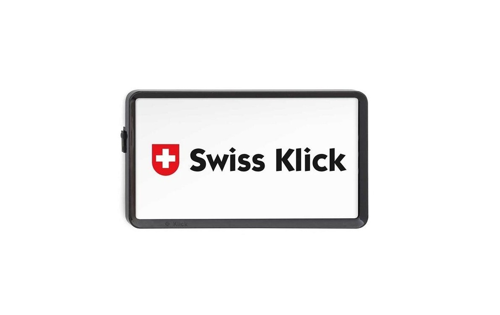 Swiss Klick Supports de plaque d’immatriculation En hauteur Face arrière Noir