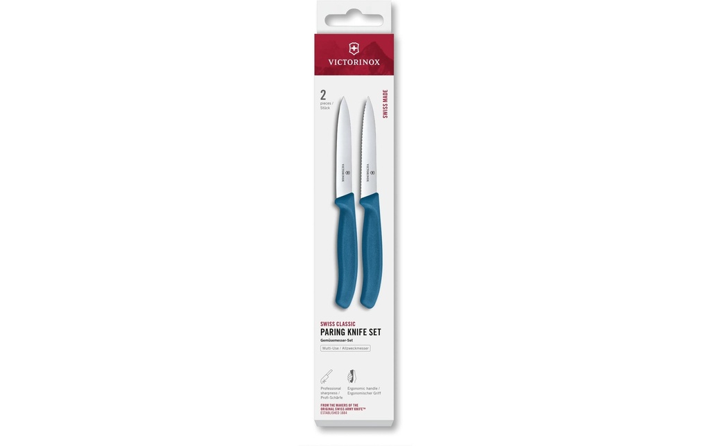 Victorinox Jeux de couteaux Swiss Classic, 10 cm, bleu, 2 pièces
