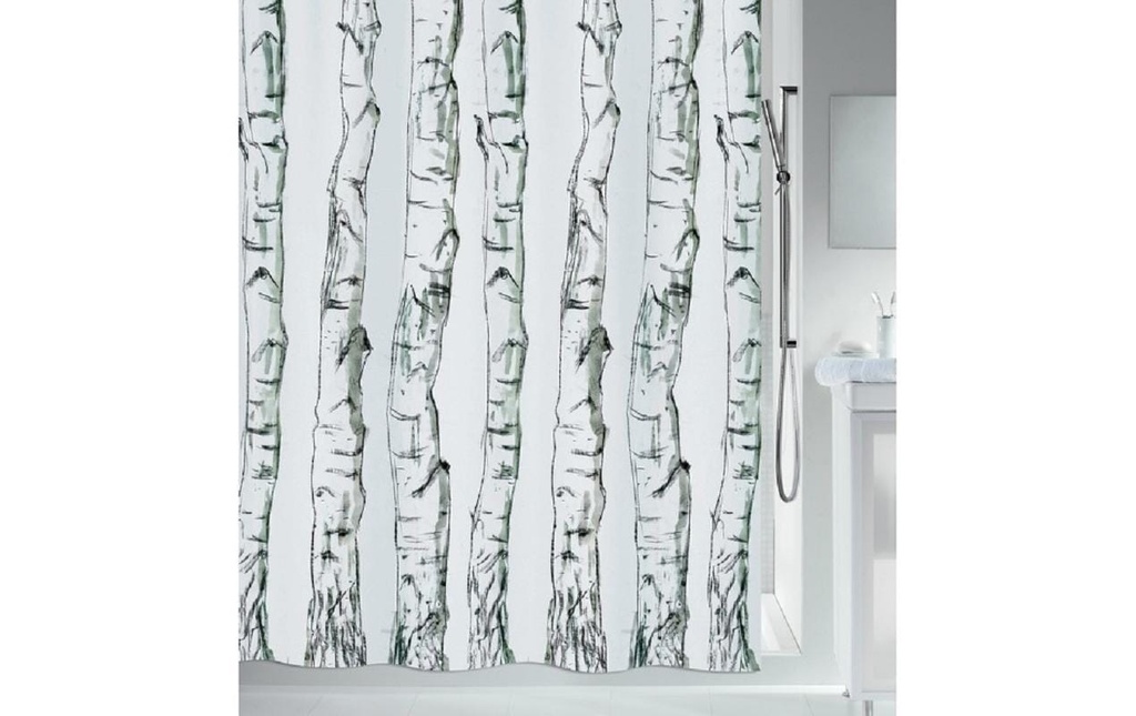 spirella Rideau de douche Wood 180 x 180 cm/200 cm, Noir/Blanc