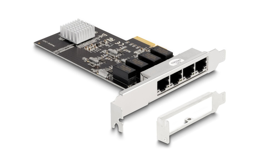Delock Carte réseau 4x RJ45 1Gbps, PCI-Express x4