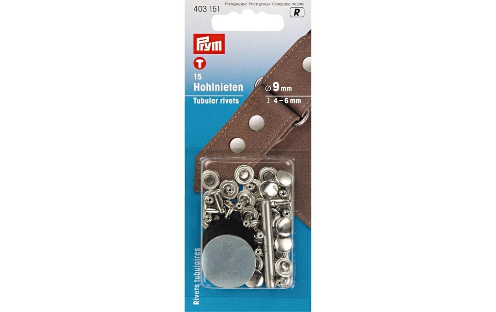 Prym Rivets tubulaires 4-6 mm, 15 pièces