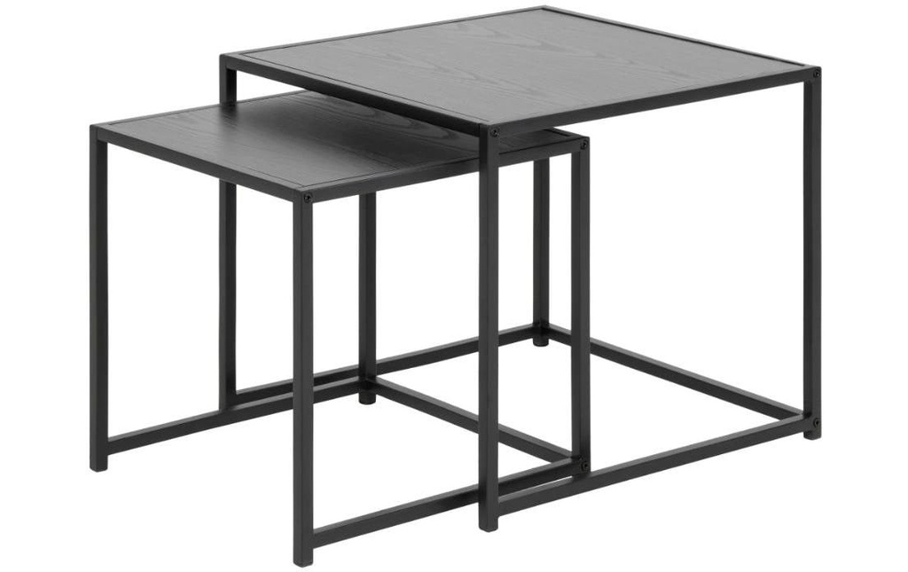 AC Design Table basse Seaford 2 pièces, Noir