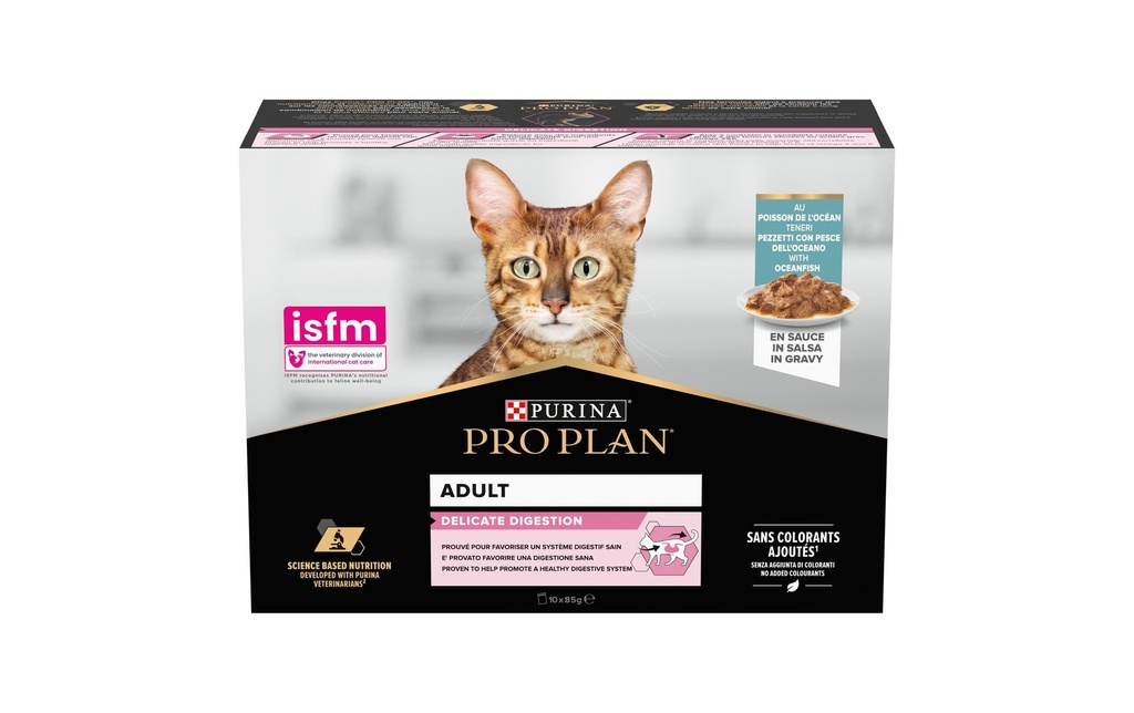 Purina Pro Plan Alimentation humide Delicate Ocean Fisch, 10 x 85 g