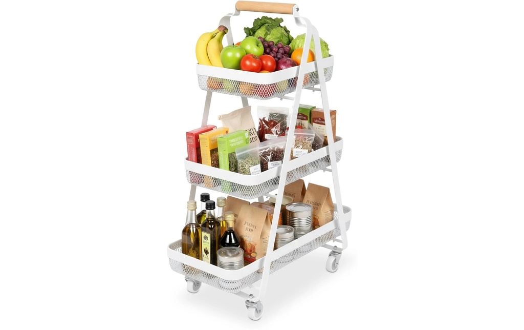 relaxdays Chariot de cuisine 84.5 x 57 x 31 cm Blanc