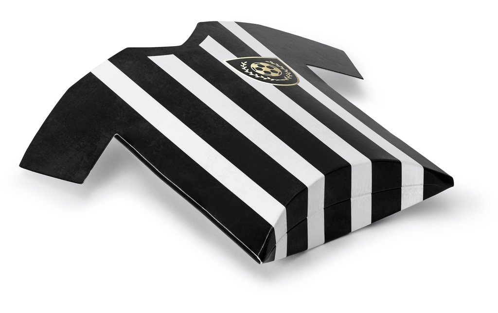 Partydeco Carton cadeau Maillot de foot Noir/blanc, 12 x 11 x 2.5 cm