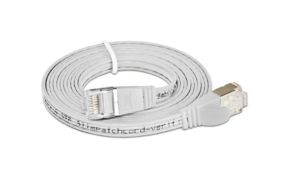 SLIM Câble patch slim RJ-45 - RJ-45, Cat 6, STP, 10 m, Blanc