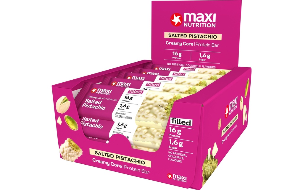 Maxi Nutrition Barre protéinée Creamy Core Pistaches, 12 x 39 g
