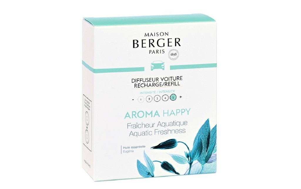 Maison Berger Diffuseur automatique Recharge Happy Fraîcheur Aquatique 2 pièces