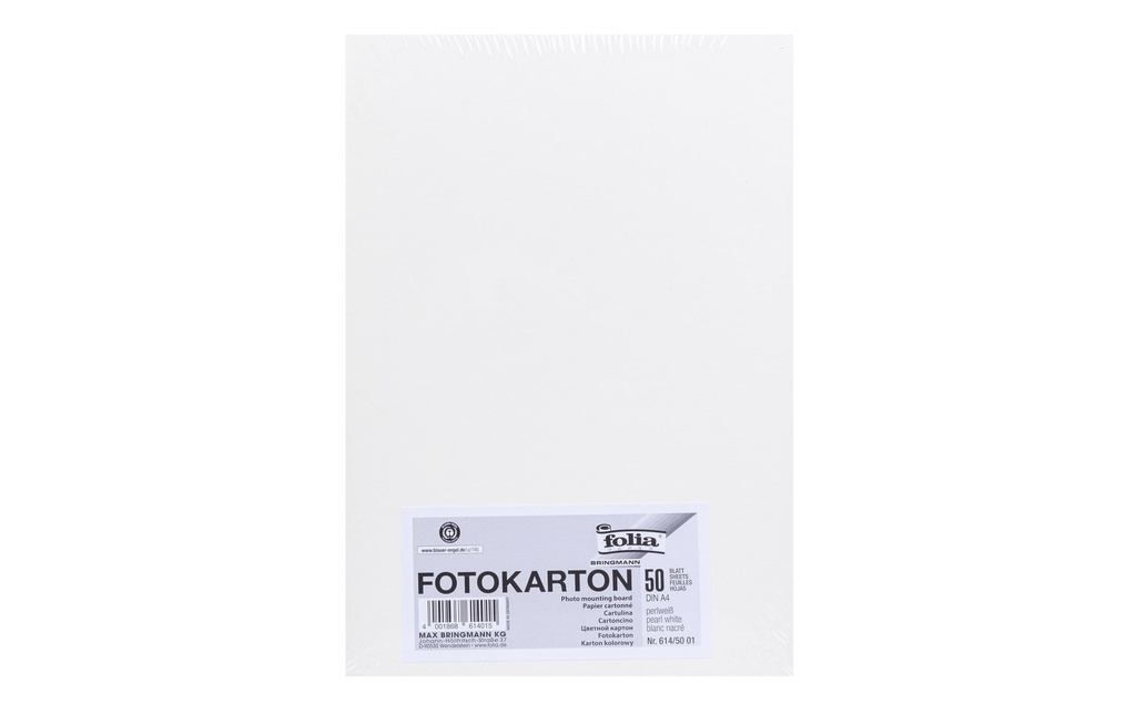 Folia Papier cartonné A4, 300 g/m², 50 feuilles, blanc perle