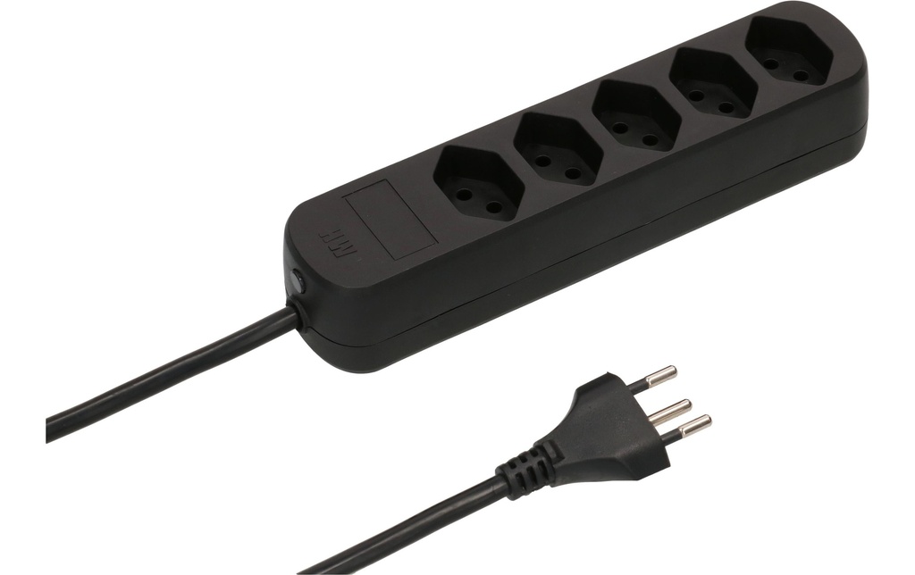 Max Hauri Bloc multiprises Basic-Line, 5x T13, 5 m, Noir