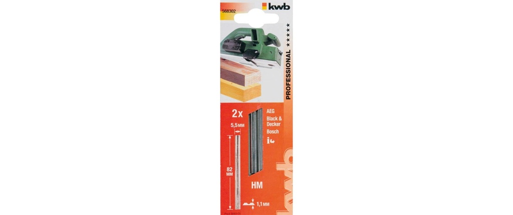 kwb Lame de rabot HM 82 mm, 2 pièces