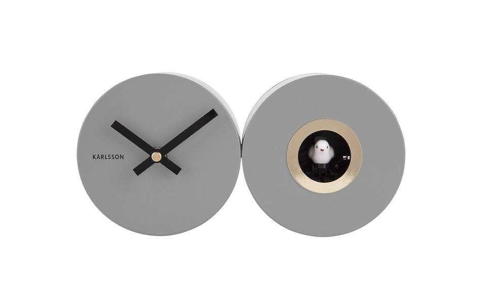 KARLSSON Horloge murale Coucou Gris mat
