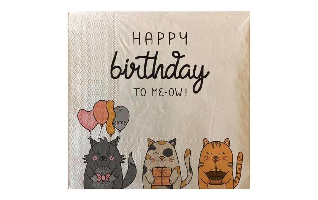 Chic Mic Serviettes en papier Happy birthday 33 cm x 33 cm, 20 Pièce/s