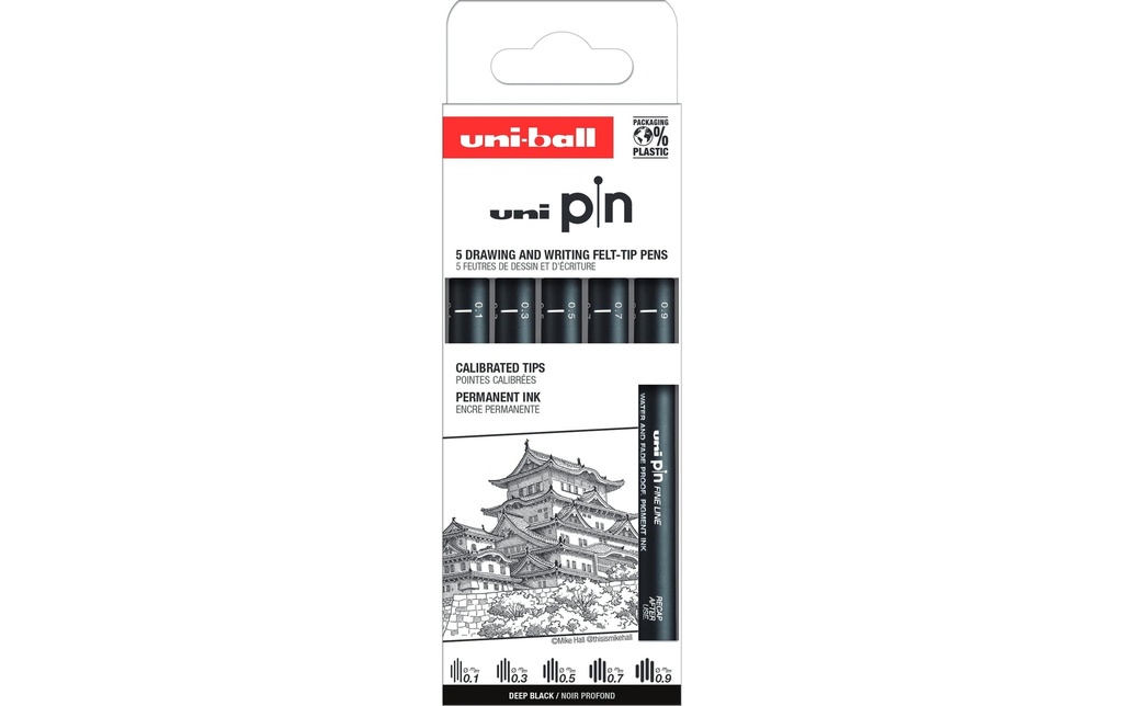 UNI-BALL Fineliner PIN étui 5pces (5 pces)