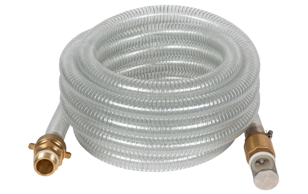 Einhell Tuyau d’aspiration 7 m Laiton, transparent