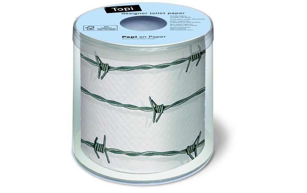 Paper + Design Papier toilette Barbed wire  rouleaux à 3 couches, Multicolore