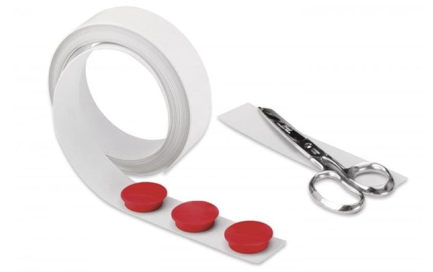 Magnetoplan Bande magnétique 3,5 cm x 5 m, Auto-adhésif, blanc