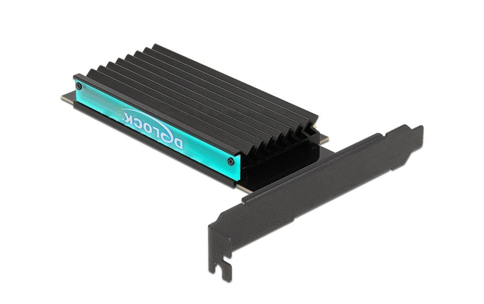 Delock Adaptateur de bus hôte PCIe x4 - M.2, NVMe, Key M, RGB-LED