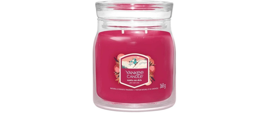 Yankee Candle Signature Bougie parfumée Santa on Skis Pot moyen