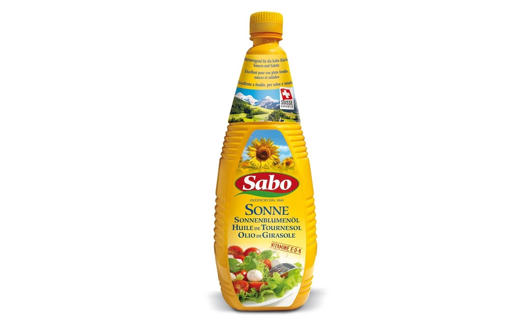 Sabo Huile de tournesol raffinée Soleil 1 l