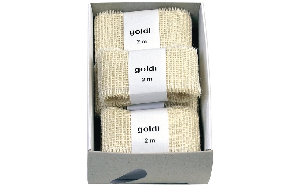 GOLDINA Ruban de jute 6 cm x 2 m, blanc, 1 pièce