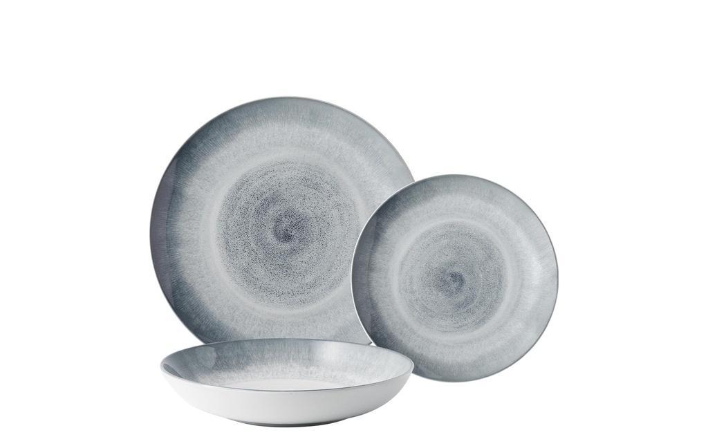 Lunasol Assiette non décorative Elements Vulcano 12 pcs. gris