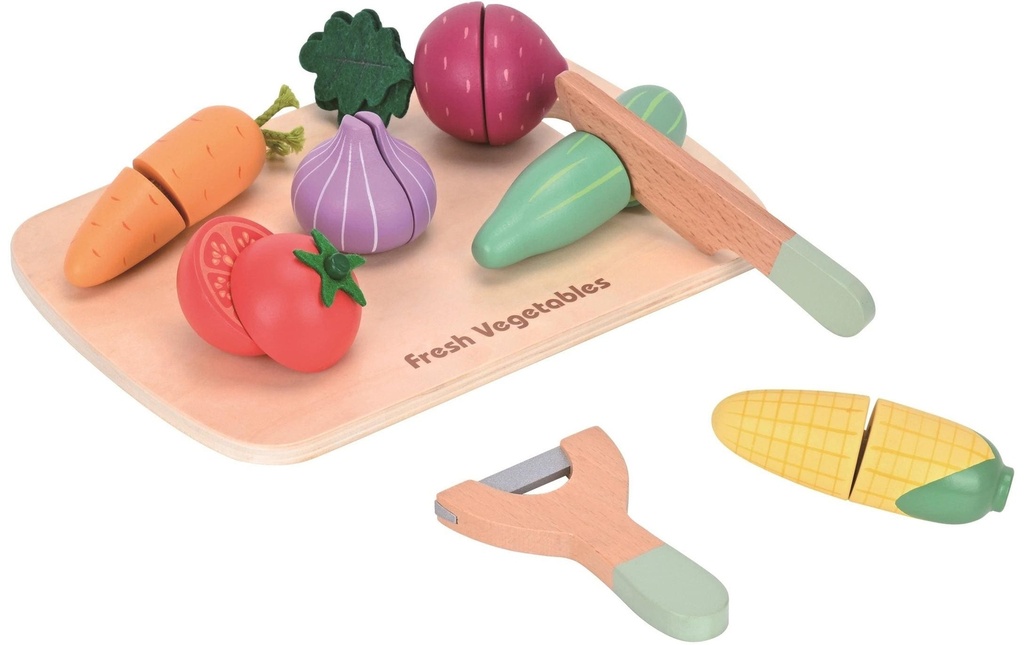 Spielba Holzspielwaren Aliments jouets Set de légumes à découper